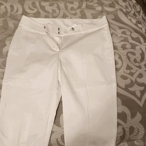 White knee length pants
